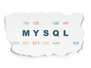 Programming concept: MySQL on Torn Paper background