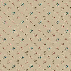 Hand drawn seamless pattern with mushrooms.