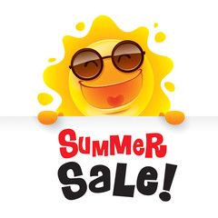 Summer Sale! Summer sun with big sign.