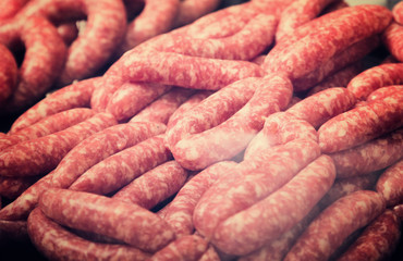Fototapeta premium counter with assort of sausage