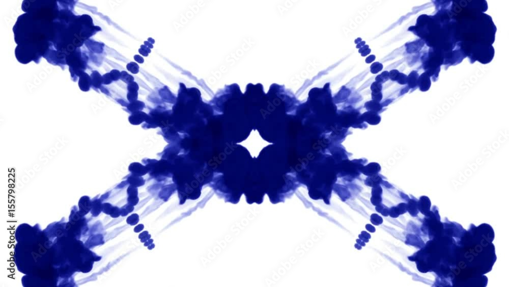 Poster abstract background of ink or smoke flows is kaleidoscope or rorschach inkblot test4. isolated on wh