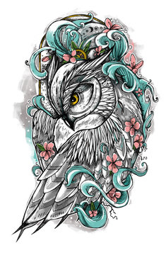 Barred Owl 5 x 7 Card  HILARY ANN LOVE GLASS