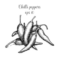 Hand drawn chilli peppers
