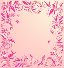 Beautiful floral pink card for wedding invitations