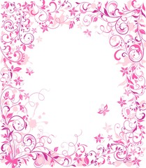 Beautiful pink vintage floral greeting card