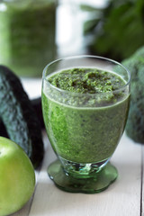 Green vegetables smoothies prepared with cauliflower