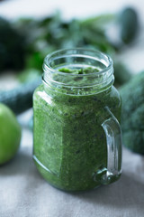 Green vegetables smoothies prepared with cauliflower