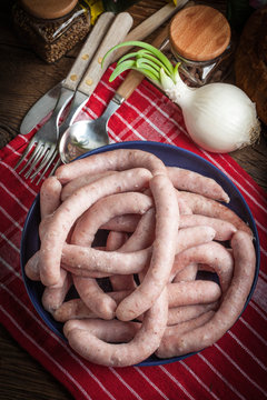 Boiled white sausages.