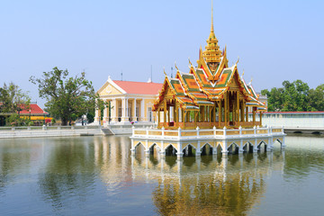 Fototapeta na wymiar Bang Pa-In Royal Palace, the Summer Palace of formerly Thai kings as a summer dwelling. Bang Pa-In district, Ayutthaya Province