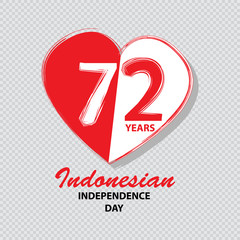 72 Years Indonesian Independence day logo Concept