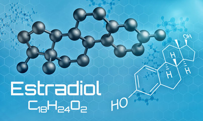 Dreidimensionale Molekülstruktur von Estradiol