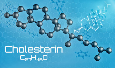 Dreidimensionale Molekülstruktur von Cholesterin