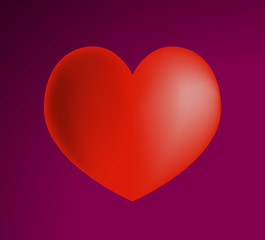 Cute Heart on Black Background. Isolated Vector Illustration 