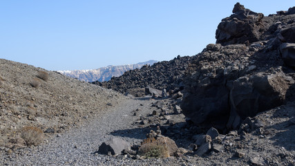 A path on volcanic island