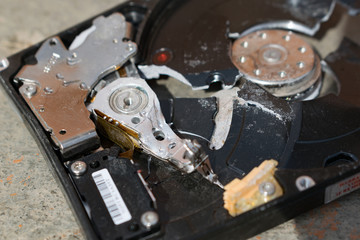 Broken hard drive (HDD)