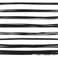 Vector hand drawn black lines seamless pattern for abstract design