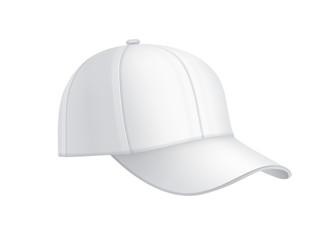 Realistic white baseball cap