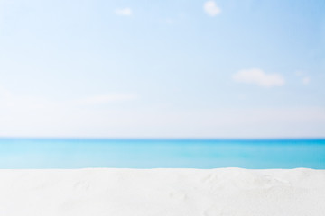 Fototapeta na wymiar sea and white sand on the empty tropical beach, summer background