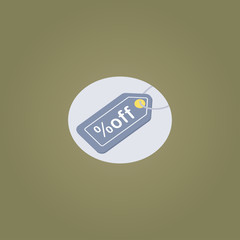 Discount percent tag icon. flat design