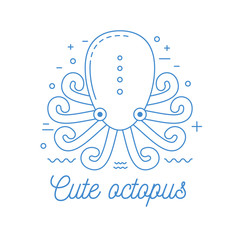 Octopus line art logotype