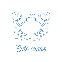 Crab line art logotype