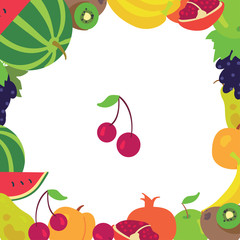Fruit frame on a white background