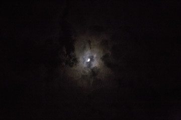 雲がかる月の光