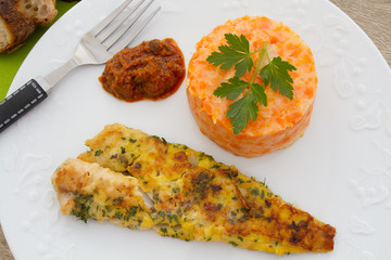 filet de poisson et purée