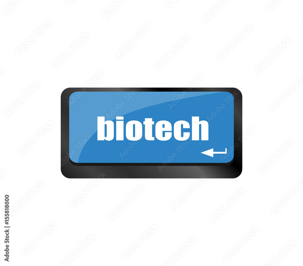 Poster bio tech message on enter key of keyboard keys