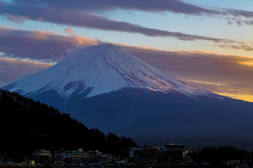 The Mt.Fuji.It's time for dusk.The shooting location is Lake Kawaguchiko, Yamanashi prefecture Japan.