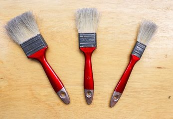 Paint Brush on a Wood Surface