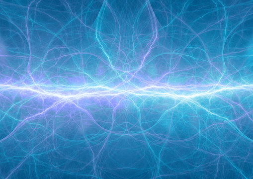 Blue plasma, abstract lightning background