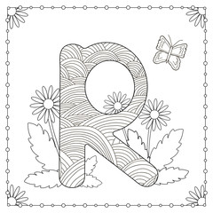 Alphabet coloring page