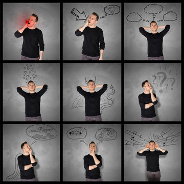 Collage creativo uomo 