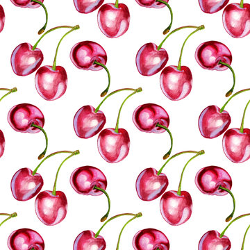 Seamless backround with cherries