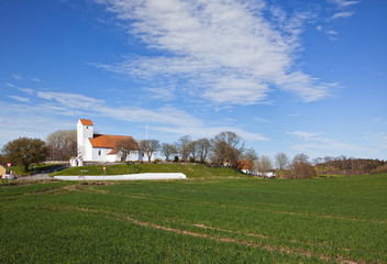 Obraz premium Church on Helgenæs peninsula, Jutland, Denmark