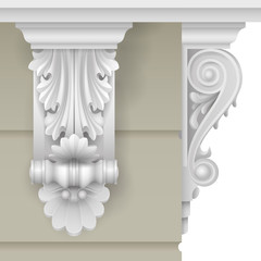 Architectural facade classic baroque bracket for the facade of the building. Vector graphics. © denisik11