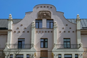 Riga, Miera street 54, Art Nouveau, elements of the facade