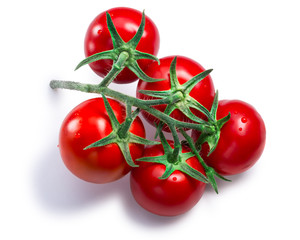 Cluster of tomatoes, paths, top view