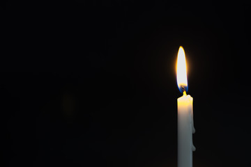 Isolate of candlelight on a dark background.