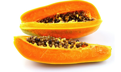 Papaya isolated on white background