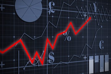 Composite image of red arrow