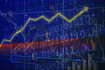 Composite image of red arrow