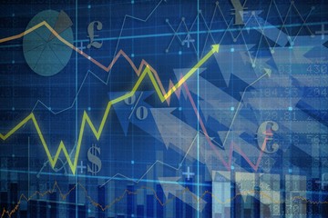 Composite image of red arrow