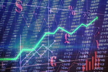 Composite image of red arrow