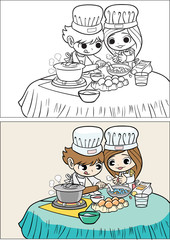 Make dessert cartoon