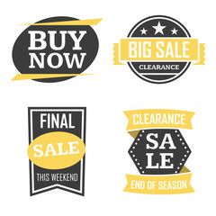 Fototapeta na wymiar Season sale badges and tags design vector set for banners, promotional brochures, discount posters, shopping Flyer, clearance Advertising. collection sale objects and icons.
