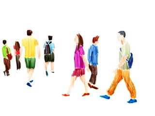 Fototapeta premium group of people marker sketch