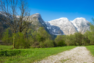 Wild west road and blue sky