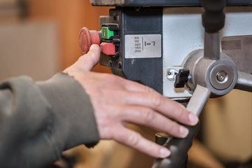 Close up of finger pressing OFF button